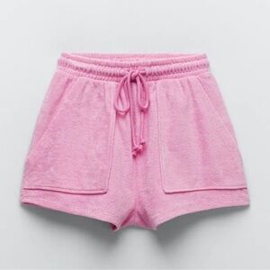 Zara Terrycloth Shorts in Pink